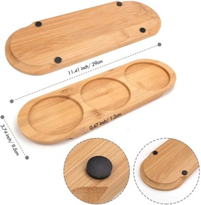 Venta caliente 300Ml Tapa de madera de bambú Juego de tarros de especias de vidrio con bandeja de Bambú - Product Image 5