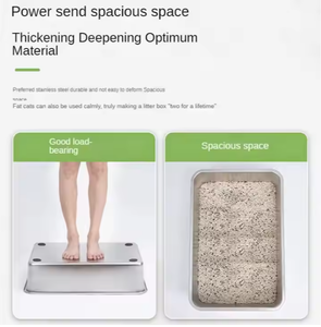 20L Plástico Interior Pet Toilet High-Edge Desodorizante Resistente à Corrosão Fácil Limpo Fechado Aço Inoxidável Caixa De Lixo De Gato - Product Image 5