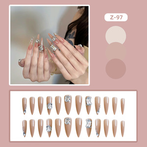 <span class=keywords><strong>Uñas</strong></span> Postizas de Lujo Color Nude con Cristales Grandes para Oficina, Fiestas y Eventos Corporativos, Venta al Por Mayor - Product Image 2