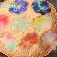 JAI IMAN 20 pièces, autocollants décoratifs personnalisés de grande taille en PET, effet aquarelle, nébuleuse, autocollants décoratifs adhésifs