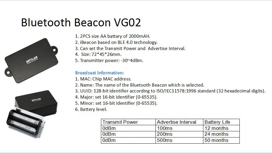 Skylaboratório baixo consumo de energia à prova d' água, bluetooth eddystone nordic chipset beacon itag bluetooth