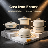 Ensemble de casseroles en fonte émaillée OEM avec plusieurs pièces pour la cuisine et l'utilisation en restaurant