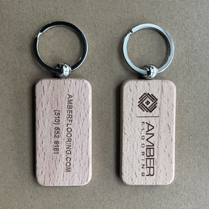 Cadeaux <span class=keywords><strong>de</strong></span> fête, porte-clés en bois naturel personnalisé, cadeaux DIY, porte-clés fait main, conception <span class=keywords><strong>de</strong></span> logo personnalisé, porte-clés en bois vierge - Product Image 2