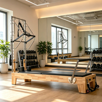 Reformer Pilates en Bois d'Érable Super-Résistant avec Cadre à Poulies Réglable – Vente en Gros Commerciale pour Améliorer la Stabilité du Corps et l'Équilibre