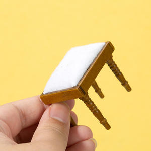 1:12 Mini tabouret de maquillage pour maison de poupée bricolage jouet tabouret en bois pour princesse assise chambre chaussures à langer tabouret bas cadeaux - Product Image 5