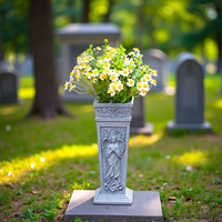 Vase commémoratif écologique ailes d'ange support de vase à fleurs en résine pour patio pelouse cour Art cimetière tombe décoration Style d'amour