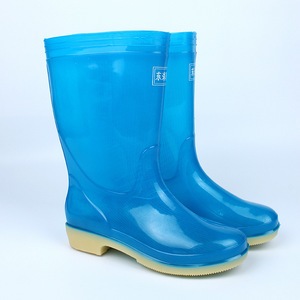 Botas de lluvia para mujer hasta media pantorrilla, color verde sólido, antideslizantes, de tacón bajo, impermeables, para lavado de autos y uso en exteriores - Product Image 4