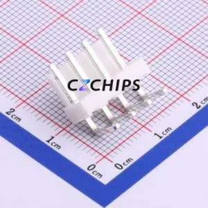 HX39601-4WAG Wire-to-Board Pin Header Bent Lead Through Hole,P=3.96mm Connector 1x4P 3.96mm Right Angle Insert VH - Product Image 1