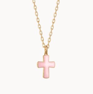 Inspire joyería de acero inoxidable al por mayor moda Simple Peronalised <span class=keywords><strong>bautizo</strong></span> o Comunión esmalte colgante collar para niña - Product Image 4