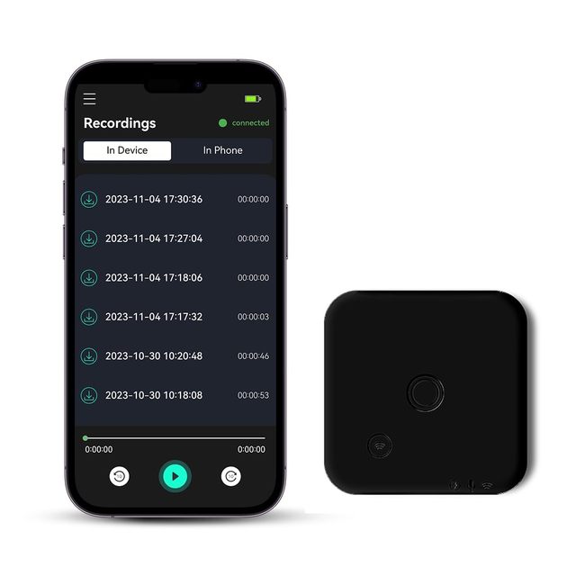 64GB Magnetic Smart AI Voice Recorder WAV Format Wireless Data Transmission Meeting Lectures Interviews Phone Call Device App
