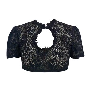 New cross-border beer festival women's elegant classic Halloween regular base layer lace <b>patchwork</b> white <b>shirt</b> top - Product Image 4