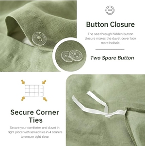 STARZ HOME Ensemble <span class=keywords><strong>de</strong></span> <span class=keywords><strong>housse</strong></span> <span class=keywords><strong>de</strong></span> <span class=keywords><strong>couette</strong></span> <span class=keywords><strong>vert</strong></span> pâle uni avec pièces Ensemble <span class=keywords><strong>de</strong></span> literie Ensembles <span class=keywords><strong>de</strong></span> lit texturés pour dormeurs chauds - Product Image 5