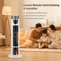 Radiateur électrique vertical étroit à débit d'air sélectionnable, chauffage rapide de la pièce, grand réservoir d'eau pour importateurs d'articles ménagers