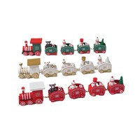 Ornement de train miniature en bois personnalisable, style dessin animé, modèle H1008, cadeau d'assemblage pour enfants de maternelle, pour fenêtre