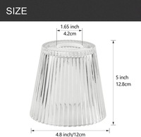Abat-jour conique en verre à nervures verticales, couvercle transparent pour lampe de jardin extérieure, abat-jour pour éclairage de chemin paysager