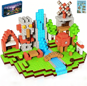 200 peças de Blocos de Construção Magnéticos de Plástico, Conjunto de Brinquedos Educacionais STEM, Certificado EN71 CE, Desenvolve a Criatividade - Product Image 1