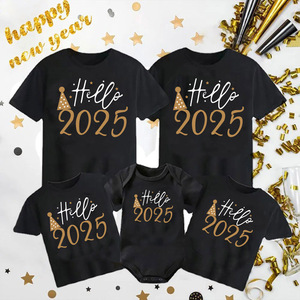 <span class=keywords><strong>Hola</strong></span> 2025 trajes a juego para la familia Feliz Año Nuevo <span class=keywords><strong>papá</strong></span> mamá niños camisa bebé mono familia camiseta vacaciones fiesta familia ropa - Product Image 1
