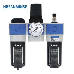 NBSANMINSE FRL ตัวปรับแรงดันกรองอากาศพร้อมเกจวัดสำหรับระบบลม - Product Image 1