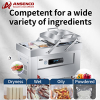 Machine d'emballage automatique électrique à double chambre sous vide pour boîtes et sachets de viande, fruits et fruits de mer, grande capacité, usage commercial