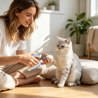 Coupe-ongles pour chien et chat, coupe-ongles professionnel pour animaux de compagnie, lame en acier inoxydable et TPR, respectueux de l'environnement, portable pour le toilettage à domicile