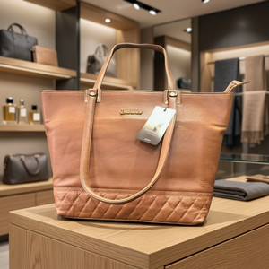 Bolso de Mano de Cuero Genuino BS International Fashion para Mujer, 3L+, Gran Capacidad, Impermeable, Ligero, Plegable, con Cierre - Product Image 1