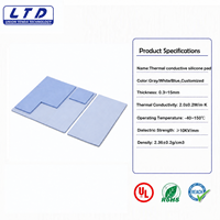 Pads thermiques en silicone conducteurs de chaleur 2 W/m-K, épaisseur 0,5 mm, autocollants, pour dissipation thermique GPU CPU, feuille isolante