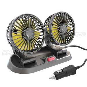 Ventilateur électrique de voiture 12V/24V à deux vitesses, refroidisseur d'air automatique, réglable à 360 degrés, ventilateurs de climatisation de voiture à flux d'air amélioré - Product Image 1
