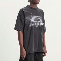 T-shirt Homme Streetwear Coupe Oversize Personnalisé Impression DTG Coton Épais Délavé à l'Acide Style Vintage