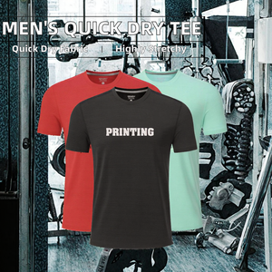 Men's Summer Printed Sports Active Crew Neck Skin-friendly <b>Tops</b> High Elastic Workout Quick Dry Breathable Custom Fitness Running - Product Image 2