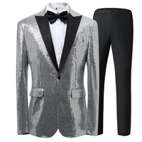 Blazer doré brillant pour homme, orné de paillettes, veste de costume de soirée, manteau de bal, costume homme, vêtements de scène pour chanteur
