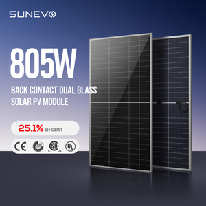 แผงโซลาร์เซลล์แบบสองหน้า Sunevo Wholesale 750w 770w 805w ชนิด N แบบ Back Contact สำหรับโครงการฟาร์มเชิงพาณิชย์ B 15  รับผลิตแบบ OEM และ ODM - Product Image 1