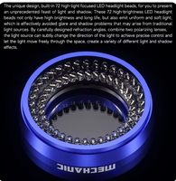 MECHANIC LS720 Microscope Polarisation Anneau Lampe Intégré 72 LED Phare Perles pour 48mm Stéréo Microscopes Accessoires Lumières