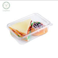 Boîtes rectangulaires transparentes jetables en plastique PET pour chocolats et gâteaux, avec impression en relief, pour servir le sucre LEAPACK