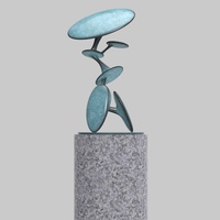 Moderne Abstrakte Fließende Statue in Verschiedenen Stilen Türkisfarbene Abstrakte Kunst für Wohnzimmer/Hotel-Akzent