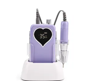 Electric Nail Drill Machine Heart Shape Cordless 35000RPM Portable and Desktop Nail Polisher For Salon