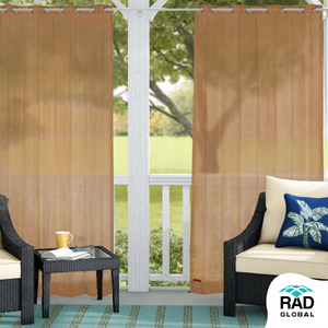 Beige Brown HDPE Eyelet Outdoor Curtains 150 GSM with Warm Natural Texture Weather Resistant Comfort and Elegant Outdoor - Product Image 4