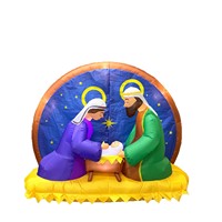 Décorations de Noël transfrontalières : Scène de la Nativité, ornements de jardin lumineux à LED et décorations de Noël gonflables