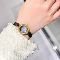 Montre pour femme GEDI 61014 de haute qualité, cadeaux, niche haut de gamme, cadran en nacre, qualité exquise, bracelet en cuir, montre à quartz