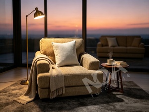 <span class=keywords><strong>Divano</strong></span> in Tessuto Cognac per Grossisti di Mobili, Configurazione 3+2+1, Sedute per Salotto per Designer d'Interni - Product Image 4