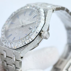 Reloj automático de lujo para hombre, hecho a mano, con incrustaciones de diamantes cultivados en laboratorio, reloj mecánico personalizado de alta gama. - Product Image 2