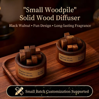 Diffuseur d'huiles essentielles sans sulfate ni alcool, en bois de noyer noir, longue durée, sans flamme, pour la maison et la voiture