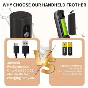 Wiederaufladbarer Automatischer Elektrischer Milchaufschäumer Schwarzer Elektrischer Milchaufschäumer Kaffee-Schneebesen Mit Kunststoffständer - Product Image 4