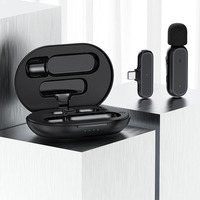 Mikrofon Klip Nirkabel K60 Plug and Play Portabel untuk Ponsel 2.4G Tipe-C untuk Siaran Langsung Video Pendek
