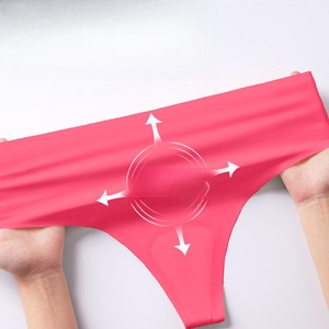 China Fabrik Sofort Lieferbar Einfarbiger Eisseide Tanga mit Niedriger Taille Nahtlos Übergröße Damen Anti-Scheuer Yoga Unsichtbare Unterwäsche 0XL-4XL - Product Image 2