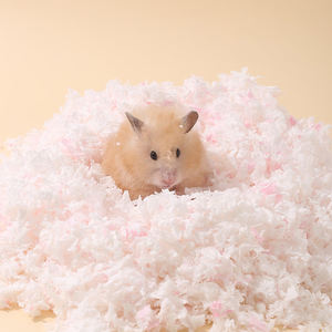 Vente en gros de litière pour hamster en papier et coton, désodorisante, absorbante, respirante, rembourrage pour hamster, pour petits animaux - Product Image 1