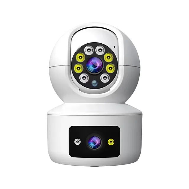 MINI Cámara IP Wifi de doble lente de 4MP, Monitor de bebé PTZ, seguimiento automático para interiores, Audio bidireccional, CCTV, seguridad para el hogar, vídeo IP