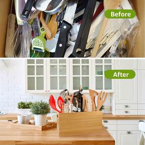 Multi-Functional Bamboo <b>Kitchen</b> Organizer Bamboo Utensil Holder for <b>Kitchen</b> Counter - Product Image 6
