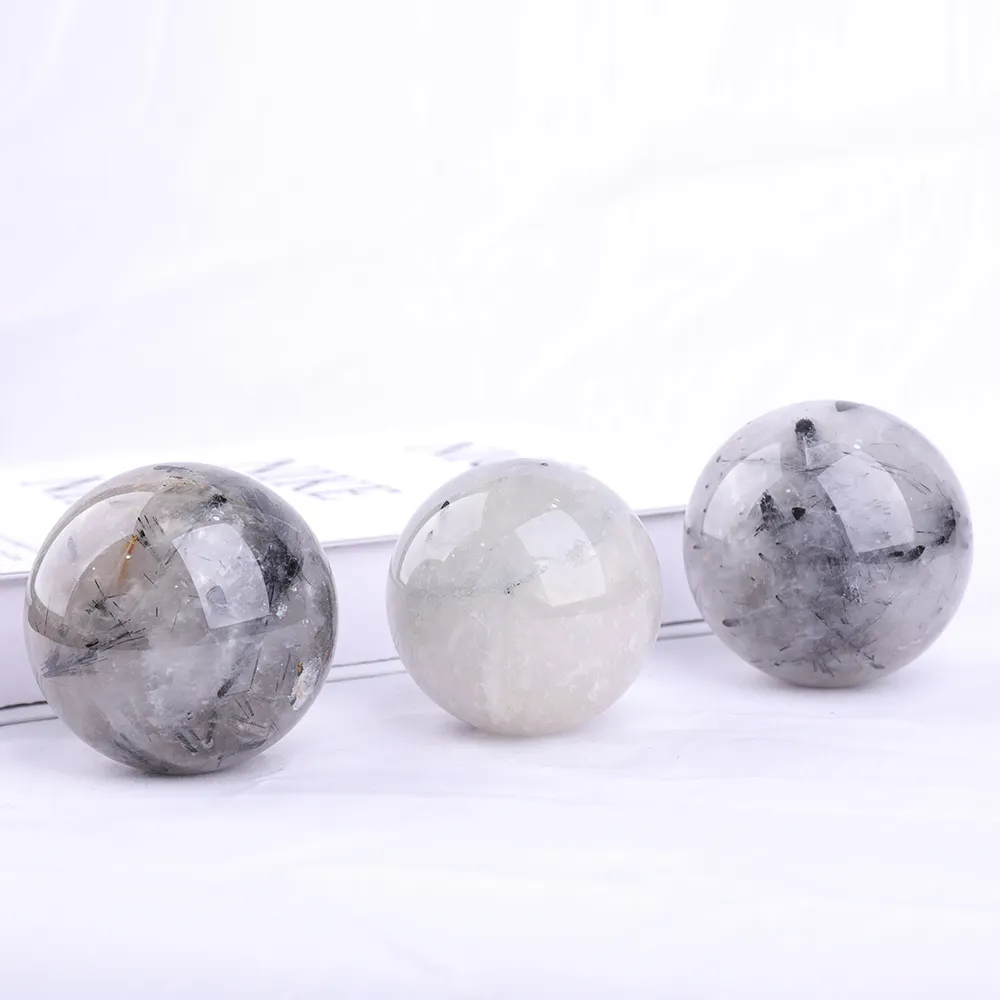 Natural Black tourmaline sphere home decoration ball Halloween Christmas gift crystal ball