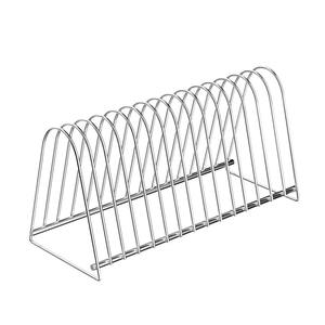 ชั้นวางแผ่นเสียงไวนิลสแตนเลสสำหรับโรงงาน ชั้นวางซีดีแบบตั้งโต๊ะ ชั้นวางของตกแต่งบ้าน ที่เก็บของอเนกประสงค์ ที่วางหนังสือโลหะ - Product Image 3