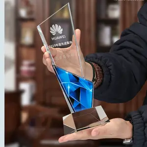 MH-NJ00689 Sports Champion K9 Glass Award Elegant Transparent Crystal Trophy Award PlaqueTrophy